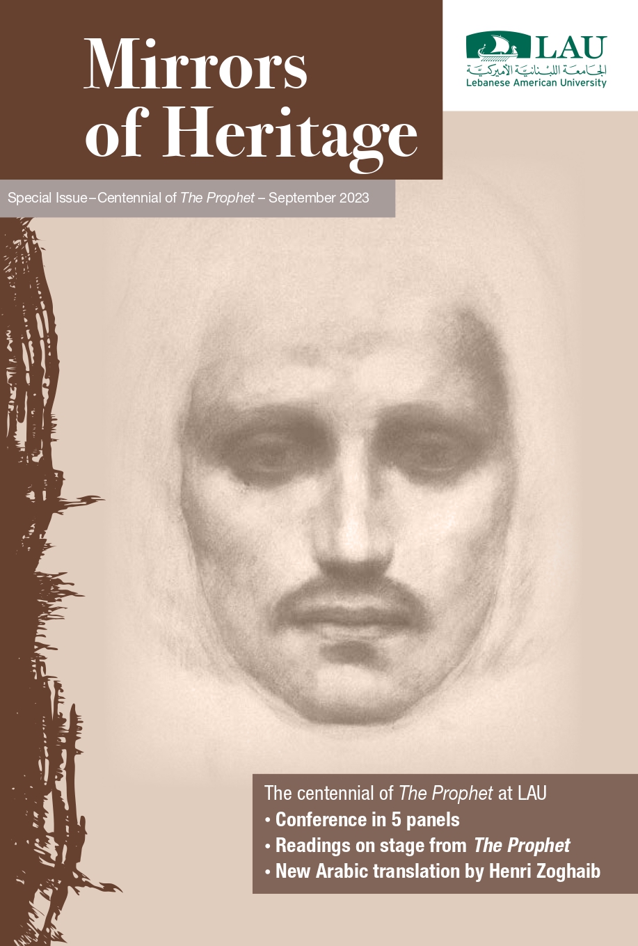 Mirrors of Heritage, Special Issue–Centennial of The Prophet, Lebanese American University, September 2023.